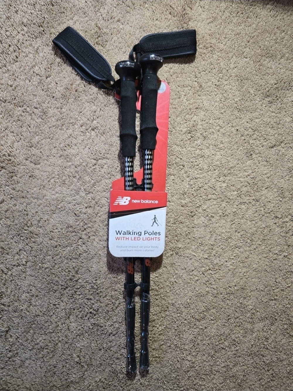 New Balance Telescoping Walking Poles with Built-In LED Lights NEW